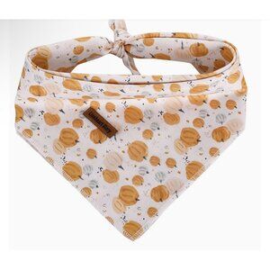 Dog Bandana 1 Pack Washable Soft Cotton Halloween Pumpkin Bibs Scarf Adjustab...